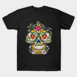 Celebrate Día de los Muertos with this colorful sugar skull art 9 T-Shirt